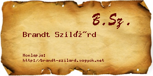 Brandt Szilárd névjegykártya
