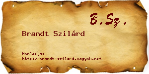 Brandt Szilárd névjegykártya