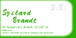 szilard brandt business card